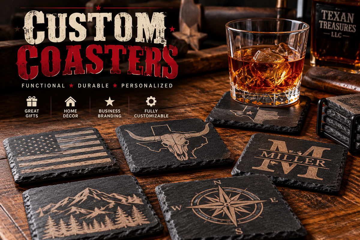Custom Engraved Slate Coasters